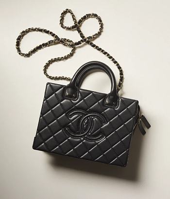 Chanel Vanity Case Calfskin Black Bag