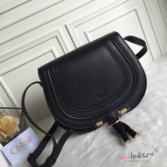 Chloe marcie medium / small black saddle bag - 1