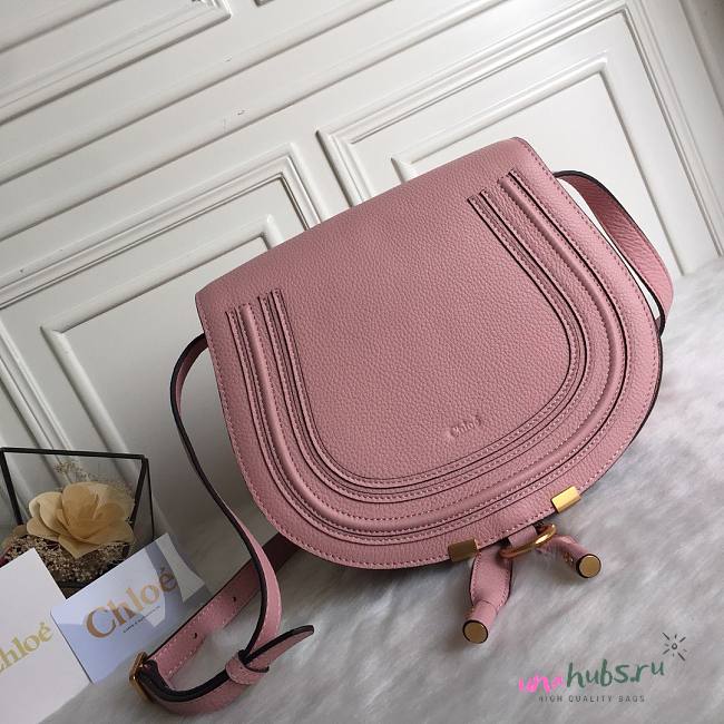 Chloe marcie medium / small pink saddle bag - 1