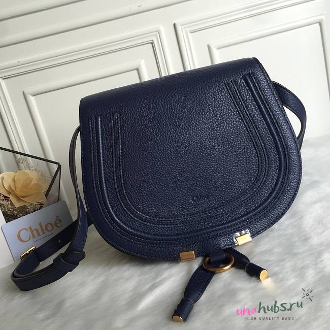 Chloe marcie medium / small blue saddle bag - 1