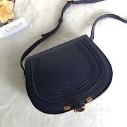 Chloe marcie medium / small blue saddle bag - 4