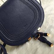 Chloe marcie medium / small blue saddle bag - 5