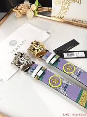 Versace white leather belt - 1