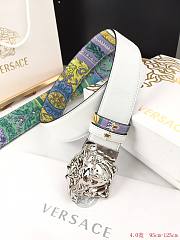 Versace white leather belt - 3