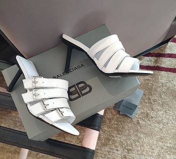 Balenciaga white heeled sandals