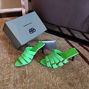 Balenciaga green heeled sandals - 4