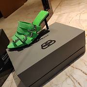 Balenciaga green heeled sandals - 3