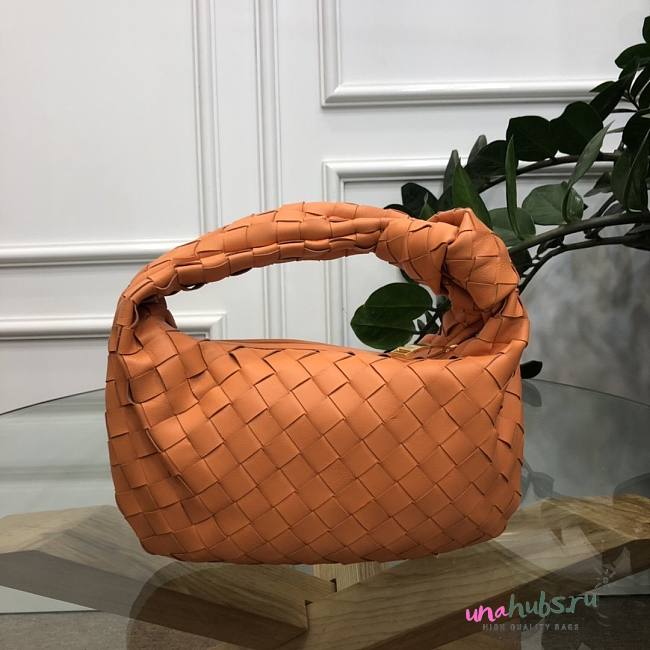 Bottega Veneta Mini Ladies Jodie Hobo Orange Woven Bag - 1