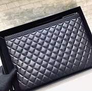 Chanel pouch lampskin silver hardware  - 4