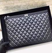 Chanel pouch lampskin silver hardware  - 6