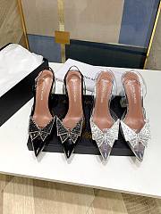 Amina muaddi heels black/ white 10cm - 1