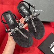 Chanel black ribbon flats - 5