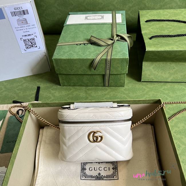 GG Marmont mini white top handle bag - 1