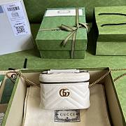 GG Marmont mini white top handle bag - 1