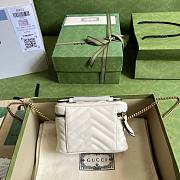 GG Marmont mini white top handle bag - 3