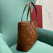 GG Matelassé leather medium tote brown bag - 3