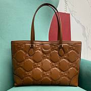 GG Matelassé leather medium tote brown bag - 2