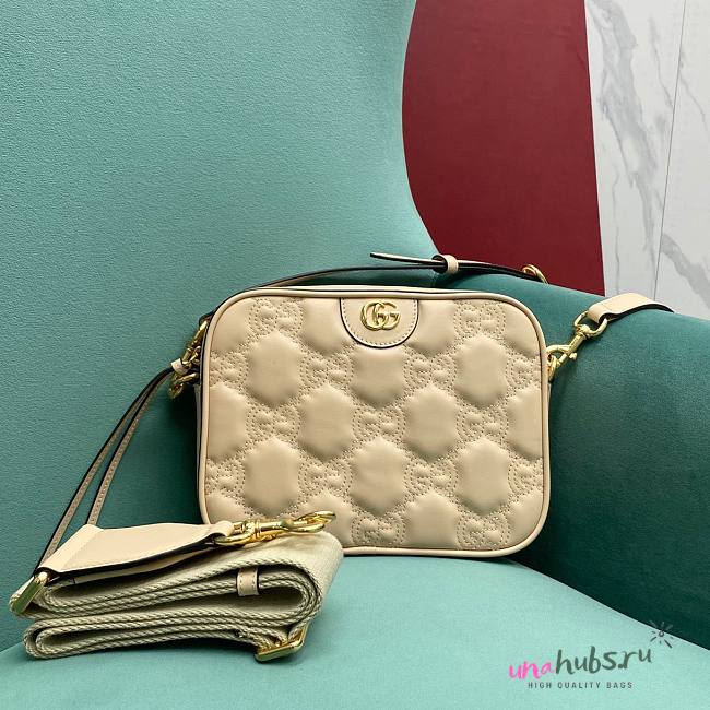 Gucci Matelassé beige leather shoulder bag - 1