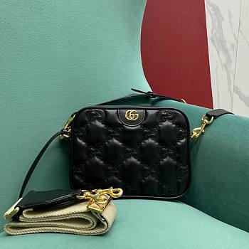 Gucci Matelassé black leather shoulder bag