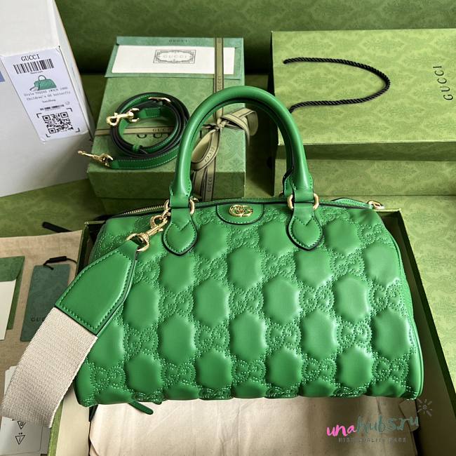 Gucci GG Matelassé leather medium duffle green bag - 1