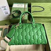 Gucci GG Matelassé leather medium duffle green bag - 2