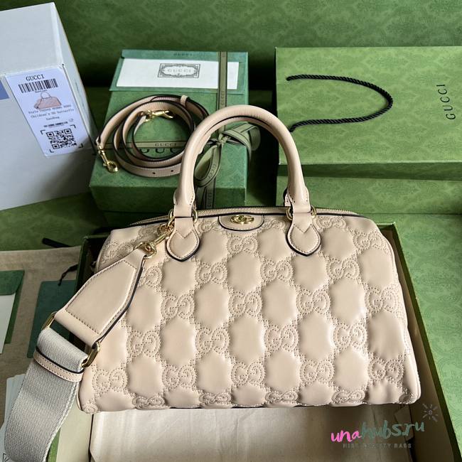 Gucci GG Matelassé leather medium duffle beige bag - 1