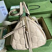 Gucci GG Matelassé leather medium duffle beige bag - 4