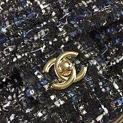 Chanel Double Flap Bag Medium Black Tweed Bag - 5