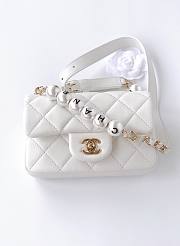 Chanel flap lampskin pearl white bag - 1