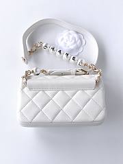 Chanel flap lampskin pearl white bag - 6