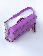 Chanel flap lampskin pearl purple bag - 3