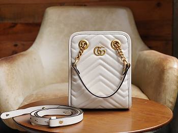 Gucci GG Marmont matelassé mini white bag