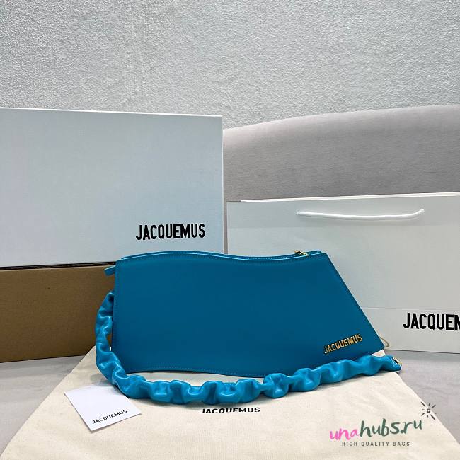 Jacquemus La Vague leather blue shoulder bag - 1