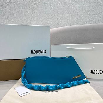 Jacquemus La Vague leather blue shoulder bag