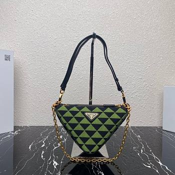 Prada Symbole leather and fabric green mini bag