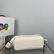 Small leather top-handle white bag - 6