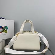 Small leather top-handle white bag - 5