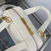 Small leather top-handle white bag - 3