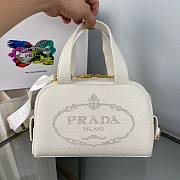 Small leather top-handle white bag - 2