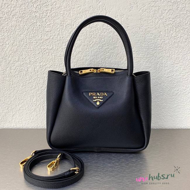 Black Small black leather handbag 1BC145  - 1