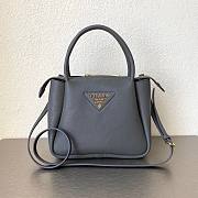 Black Small grey leather handbag 1BC145 - 1