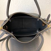 Black Small grey leather handbag 1BC145 - 3