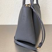 Black Small grey leather handbag 1BC145 - 4