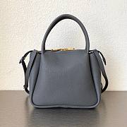 Black Small grey leather handbag 1BC145 - 2