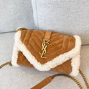 YSL Envelope Small suede and shearling shoulder bag - 1