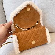 YSL Envelope Small suede and shearling shoulder bag - 6