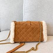 YSL Envelope Small suede and shearling shoulder bag - 4