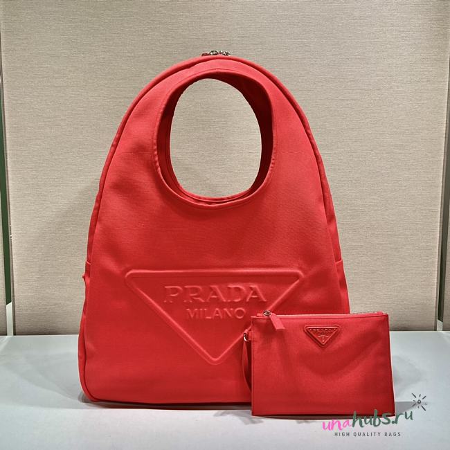 Prada red canvas hobo bag - 1