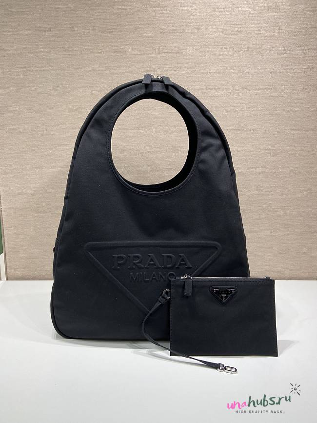 Prada black canvas hobo bag - 1