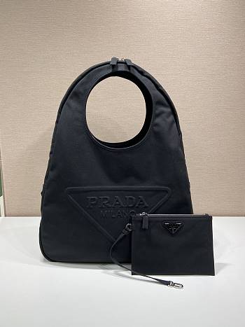 Prada black canvas hobo bag